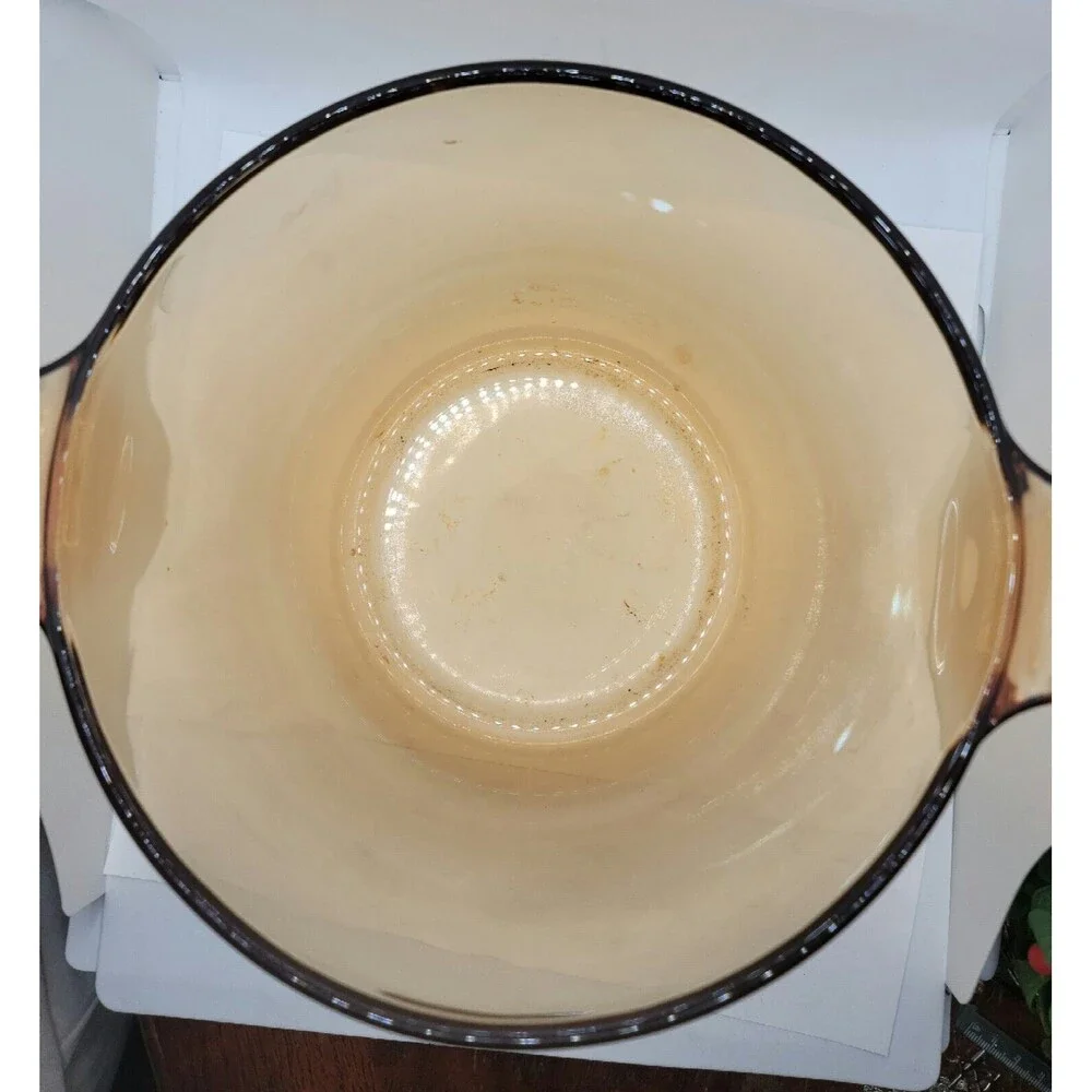 Corning Ware Vision Amber Stock Stew Pot 3.5 Liter Pyrex Lid Cookware France